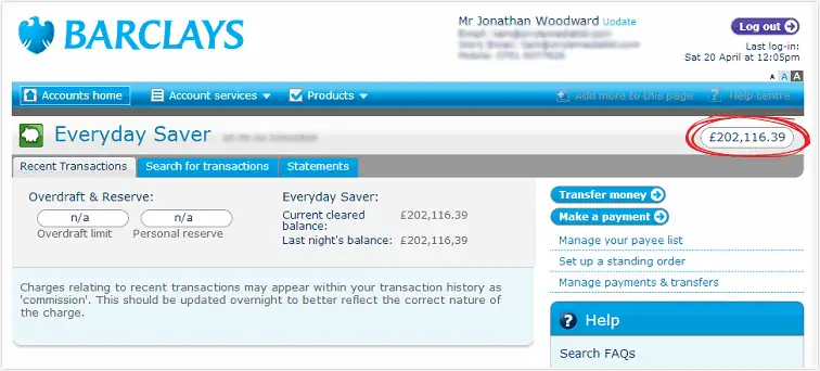 Winners Everyday Bank Statement