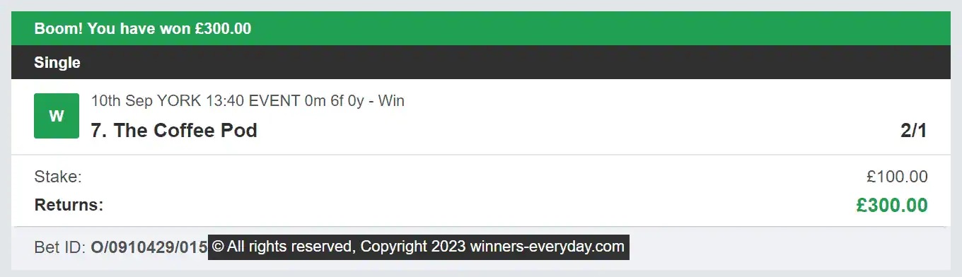 Winners Everyday - Winner 1 - 2023-09-10